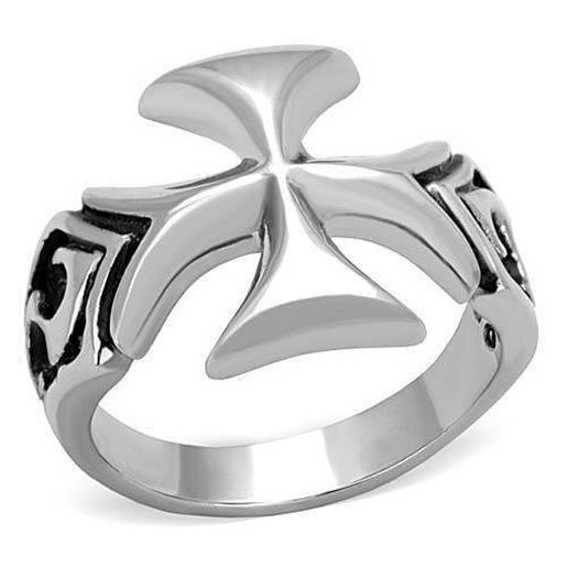 Picture of TK1602 - Stainless Steel Ring High polished (no plating) Men Epoxy Jet