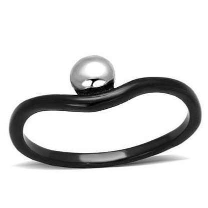 Picture of TK1645 - Stainless Steel Ring Two-Tone IP Black Women No Stone No Stone