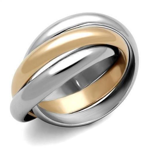 Picture of TK1670 - Stainless Steel Ring Two-Tone IP Rose Gold Women No Stone No Stone