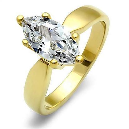 Picture of TK1673 - Stainless Steel Ring IP Gold(Ion Plating) Women AAA Grade CZ Clear