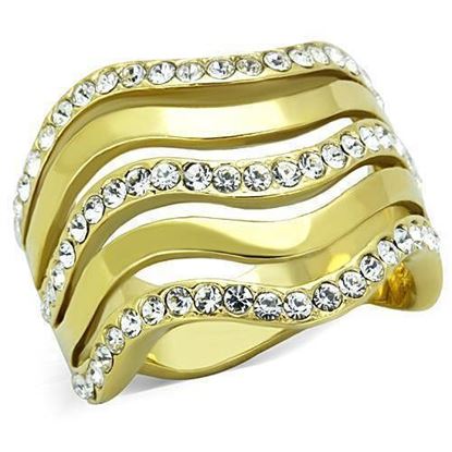 Picture of TK1700 - Stainless Steel Ring IP Gold(Ion Plating) Women Top Grade Crystal Clear