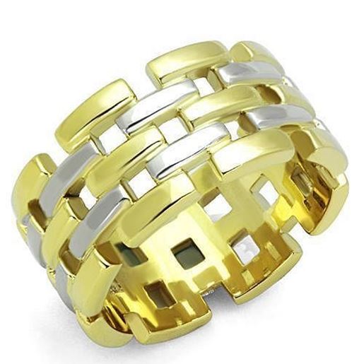 Picture of TK1705 - Stainless Steel Ring Two-Tone IP Gold (Ion Plating) Women No Stone No Stone