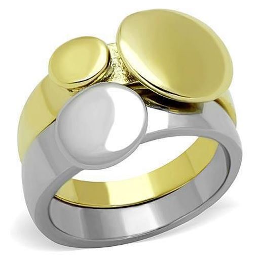 Picture of TK1706 - Stainless Steel Ring Two-Tone IP Gold (Ion Plating) Women No Stone No Stone