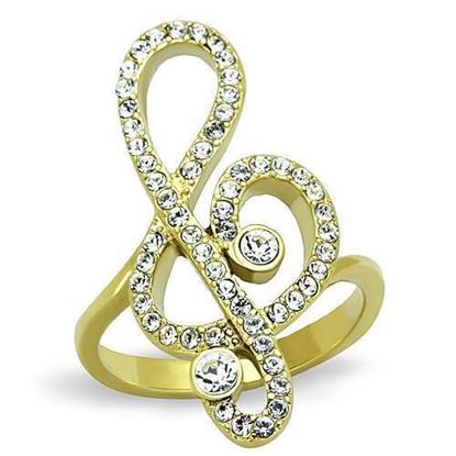 Picture of TK1714 - Stainless Steel Ring IP Gold(Ion Plating) Women Top Grade Crystal Clear