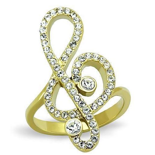 Picture of TK1714 - Stainless Steel Ring IP Gold(Ion Plating) Women Top Grade Crystal Clear