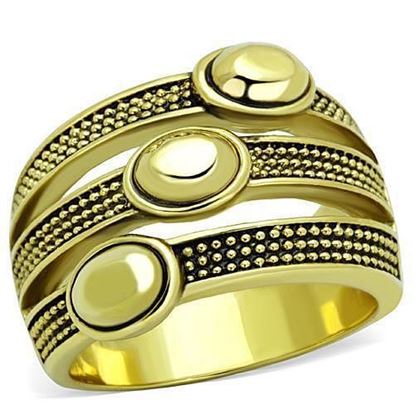 Picture of TK1718 - Stainless Steel Ring IP Gold(Ion Plating) Women Epoxy Jet