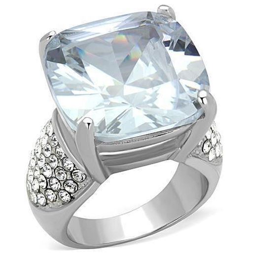 Picture of TK1748 - Stainless Steel Ring High polished (no plating) Women AAA Grade CZ Clear