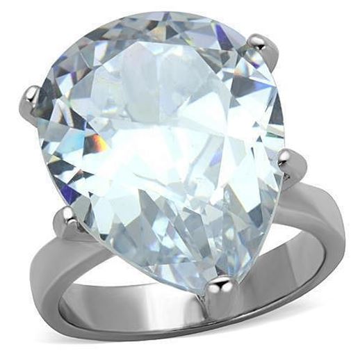 Picture of TK1750 - Stainless Steel Ring High polished (no plating) Women AAA Grade CZ Clear