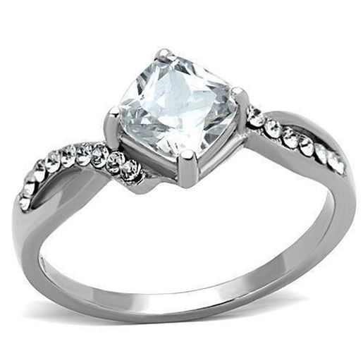 Picture of TK1761 - Stainless Steel Ring High polished (no plating) Women AAA Grade CZ Clear