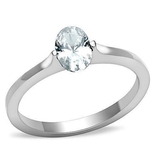 Picture of TK1762 - Stainless Steel Ring High polished (no plating) Women AAA Grade CZ Clear