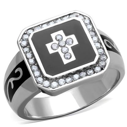 Picture of TK1766 - Stainless Steel Ring High polished (no plating) Women AAA Grade CZ Clear