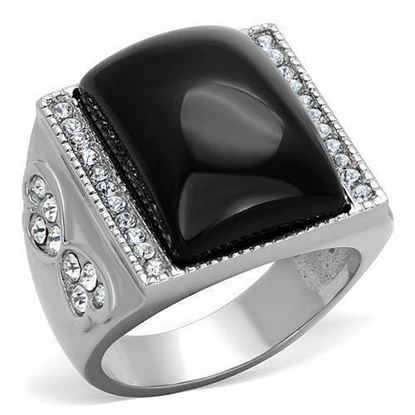 Picture of TK1767 - Stainless Steel Ring High polished (no plating) Women Synthetic Jet