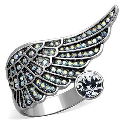 Picture of TK1769 - Stainless Steel Ring High polished (no plating) Women Top Grade Crystal Clear