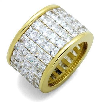 Picture of TK1783 - Stainless Steel Ring IP Gold(Ion Plating) Women AAA Grade CZ Clear