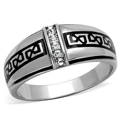 Picture of TK1801 - Stainless Steel Ring High polished (no plating) Men Top Grade Crystal Clear