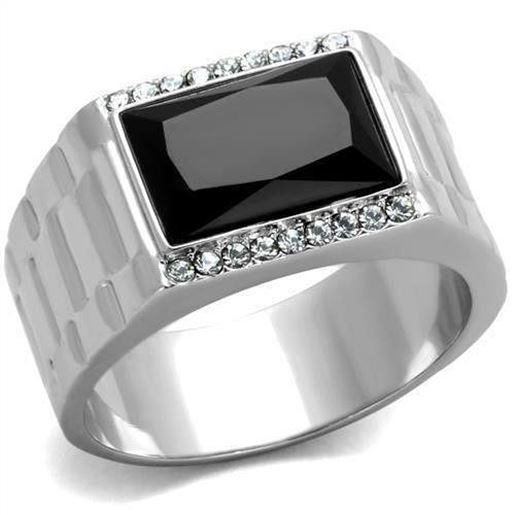 Picture of TK1811 - Stainless Steel Ring High polished (no plating) Men Synthetic Jet