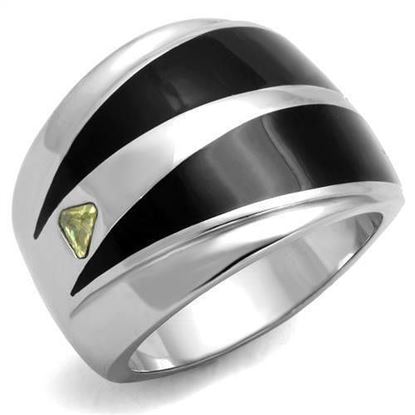 Picture of TK1815 - Stainless Steel Ring High polished (no plating) Women AAA Grade CZ Topaz