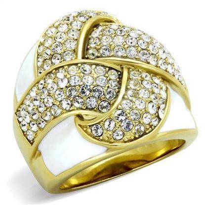 Picture of TK1848 - Stainless Steel Ring IP Gold(Ion Plating) Women Top Grade Crystal Clear