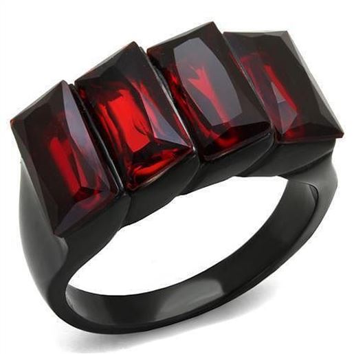 Picture of TK1854 - Stainless Steel Ring IP Black(Ion Plating) Women Synthetic Siam