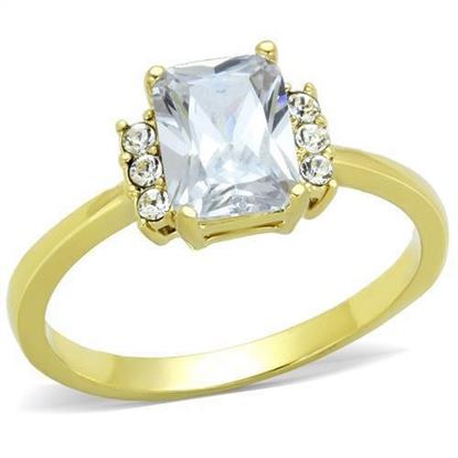 Picture of TK1876 - Stainless Steel Ring IP Gold(Ion Plating) Women AAA Grade CZ Clear