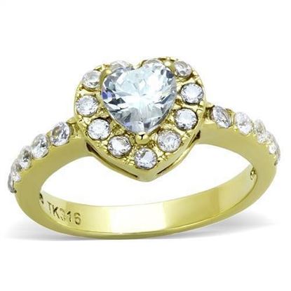 Picture of TK1900 - Stainless Steel Ring IP Gold(Ion Plating) Women AAA Grade CZ Clear