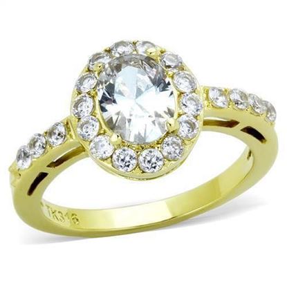 Picture of TK1901 - Stainless Steel Ring IP Gold(Ion Plating) Women AAA Grade CZ Clear