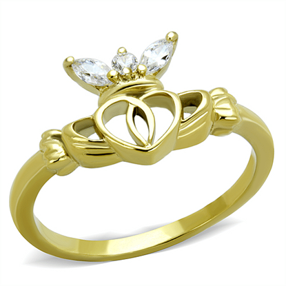 Picture of TK1926 - Stainless Steel Ring IP Gold(Ion Plating) Women AAA Grade CZ Clear