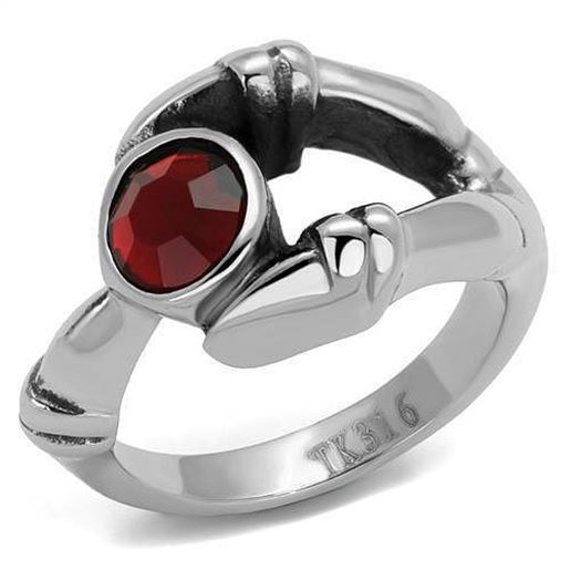 Picture of TK1970 - Stainless Steel Ring High polished (no plating) Men Top Grade Crystal Siam