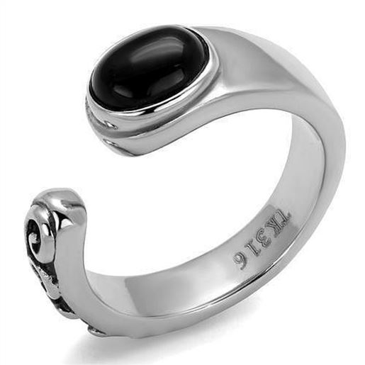 Picture of TK1971 - Stainless Steel Ring High polished (no plating) Men Synthetic Jet