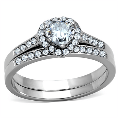 Picture of TK1W161 - Stainless Steel Ring High polished (no plating) Women AAA Grade CZ Clear