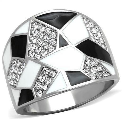 Picture of TK2024 - Stainless Steel Ring High polished (no plating) Women Top Grade Crystal Clear