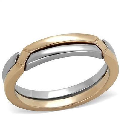 Picture of TK2031 - Stainless Steel Ring Two-Tone IP Rose Gold Women No Stone No Stone