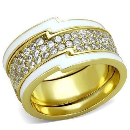 Picture of TK2035 - Stainless Steel Ring IP Gold(Ion Plating) Women AAA Grade CZ Clear