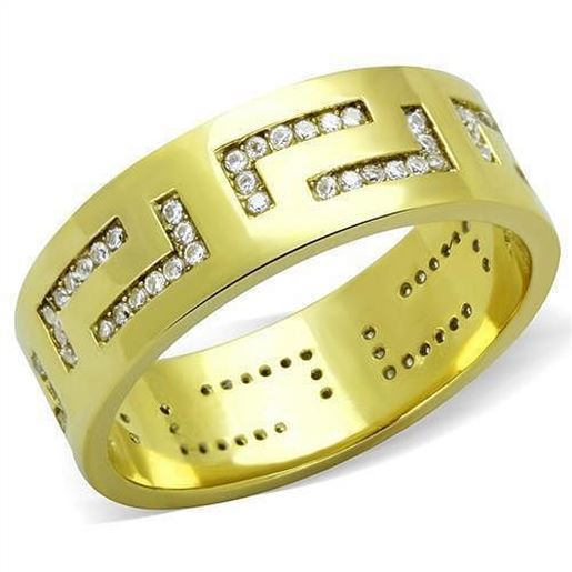 Picture of TK2051 - Stainless Steel Ring IP Gold(Ion Plating) Men AAA Grade CZ Clear