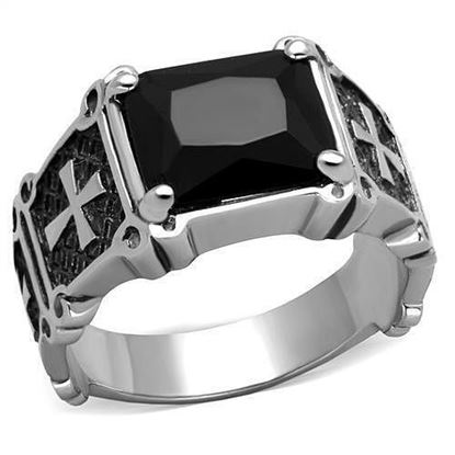 Picture of TK2055 - Stainless Steel Ring High polished (no plating) Men Synthetic Jet