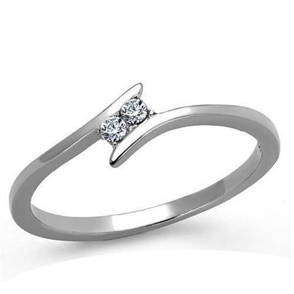 Picture of TK2121 - Stainless Steel Ring High polished (no plating) Women AAA Grade CZ Clear