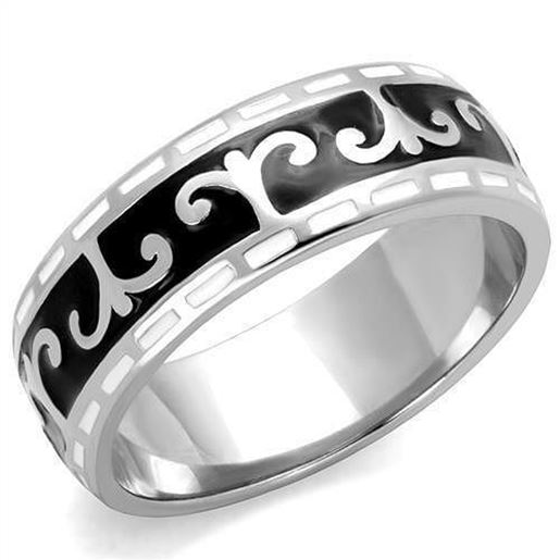 Picture of TK2154 - Stainless Steel Ring High polished (no plating) Women Epoxy Jet