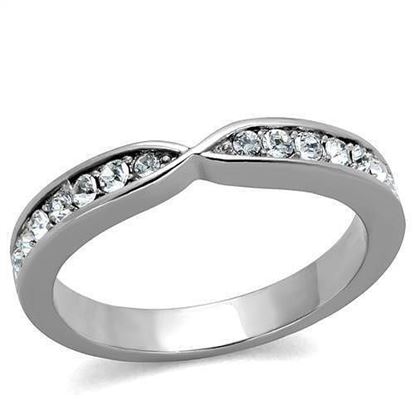 Picture of TK2163 - Stainless Steel Ring High polished (no plating) Women Top Grade Crystal Clear