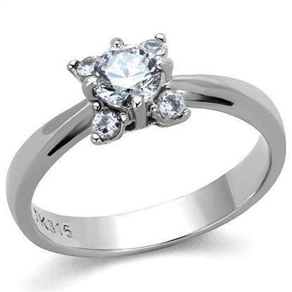 Picture of TK2172 - Stainless Steel Ring High polished (no plating) Women AAA Grade CZ Clear