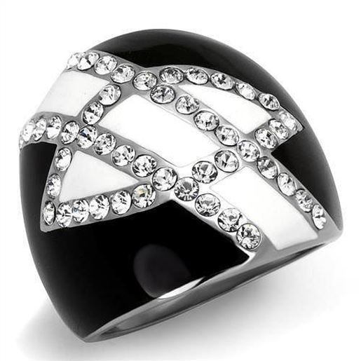 Picture of TK2211 - Stainless Steel Ring High polished (no plating) Women Top Grade Crystal Clear