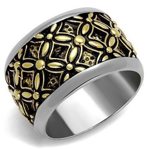 Picture of TK2237 - Stainless Steel Ring Two-Tone IP Gold (Ion Plating) Men Epoxy Jet