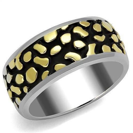 Picture of TK2238 - Stainless Steel Ring Two-Tone IP Gold (Ion Plating) Men Epoxy Jet