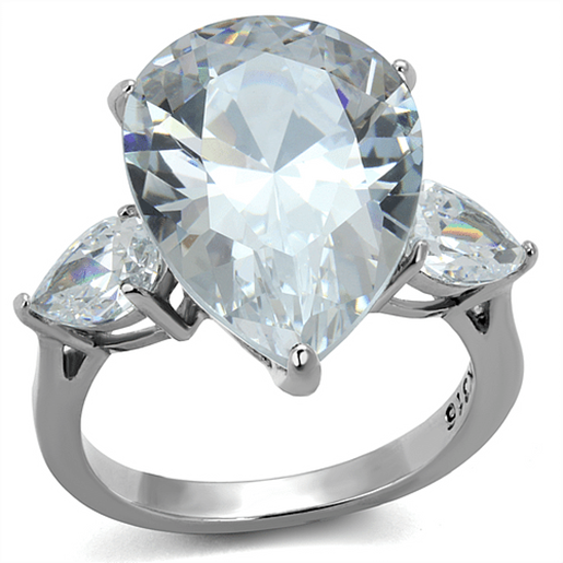 Picture of TK2256 - Stainless Steel Ring High polished (no plating) Women AAA Grade CZ Clear