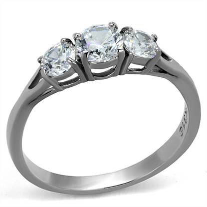 Picture of TK2260 - Stainless Steel Ring High polished (no plating) Women AAA Grade CZ Clear