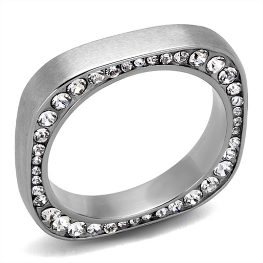 Picture of TK2261 - Stainless Steel Ring High polished (no plating) Women Top Grade Crystal Clear