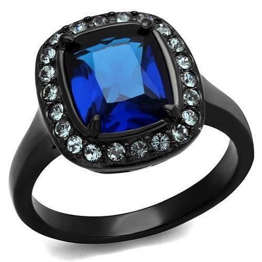 Picture of TK2283 - Stainless Steel Ring Two-Tone IP Black (Ion Plating) Women Synthetic Montana