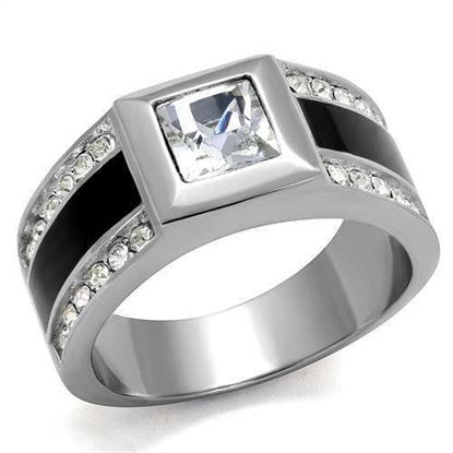 Picture of TK2308 - Stainless Steel Ring High polished (no plating) Men Top Grade Crystal Clear