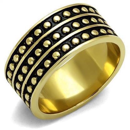 Picture of TK2312 - Stainless Steel Ring IP Gold(Ion Plating) Men Epoxy Jet