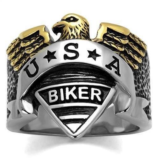 Picture of TK2327 - Stainless Steel Ring Two-Tone IP Gold (Ion Plating) Men Epoxy Jet