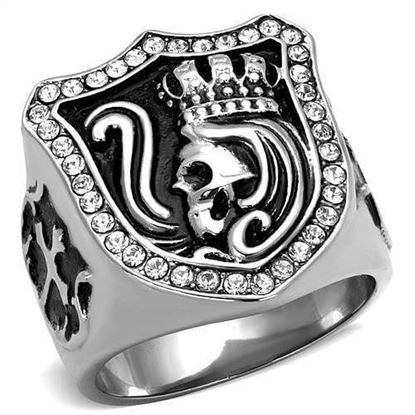 Picture of TK2328 - Stainless Steel Ring High polished (no plating) Men Top Grade Crystal Clear